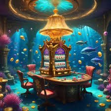 Colourful underwater fish game scene with cannon controls on mobile